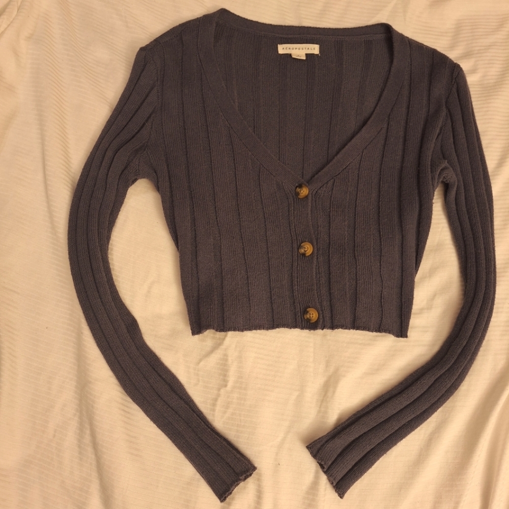 A button-up sweater.